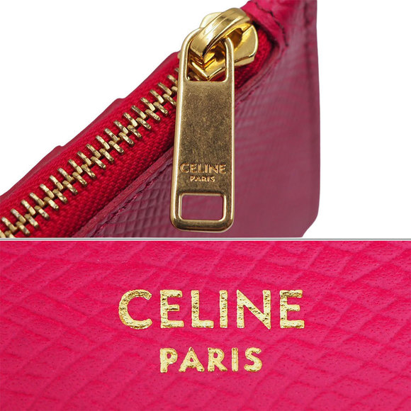 Celine Compact Zipped Card Holder Coin Case Pink - Picture 11 of 12